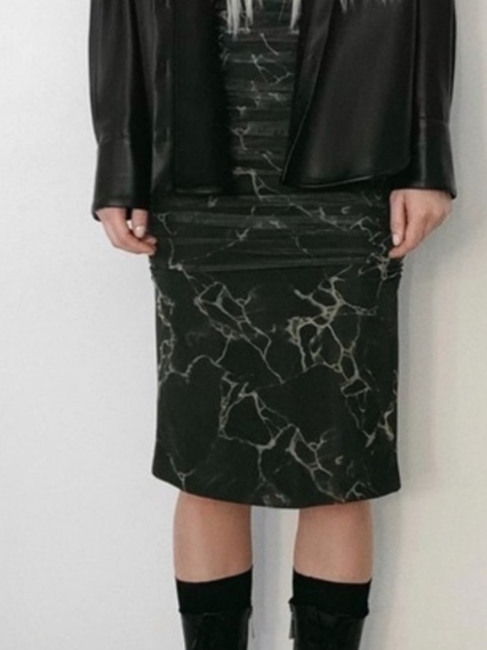 ZARA Women marbled Draped Tulle Midi Skirt Small Whimsigoth Grunge 14-18” waist - Picture 5 of 5